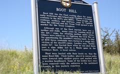 If you don’t stop to read historical markers that dot the roadside, you may miss out on amusing tidbits of information, such as this one revealing the origins of Boot Hill in Ogallala, Nebraska. (Mary Ann Anderson/TNS)