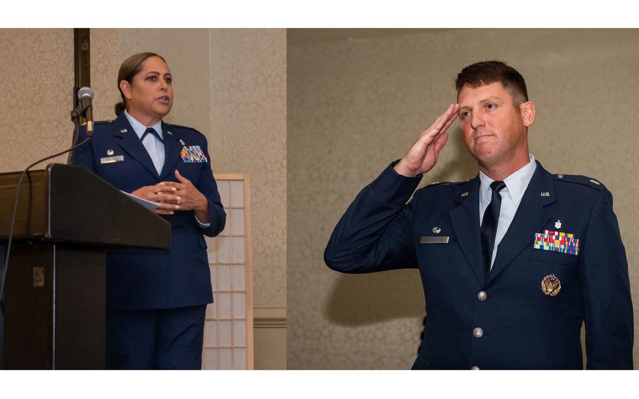 U.S. Air Force Col. Anadis Collado and U.S. Air Force Lt. Col. Douglas Grabowski.