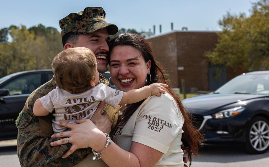 U.S. Marines and sailors with Lakota Company, Battalion Landing Team 1/6, 26th Marine Expeditionary Unit (Special Operations Capable) returned home after completing an eight-month deployment embarked aboard the Bataan Amphibious Ready Group.