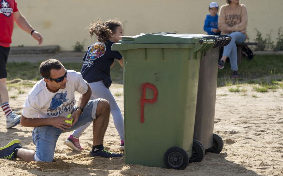 Community members compete against the American Gladiators during the inaugural Polish-American Freedom Fest, held at Powidz Lake, Poland, July 4, 2024. 