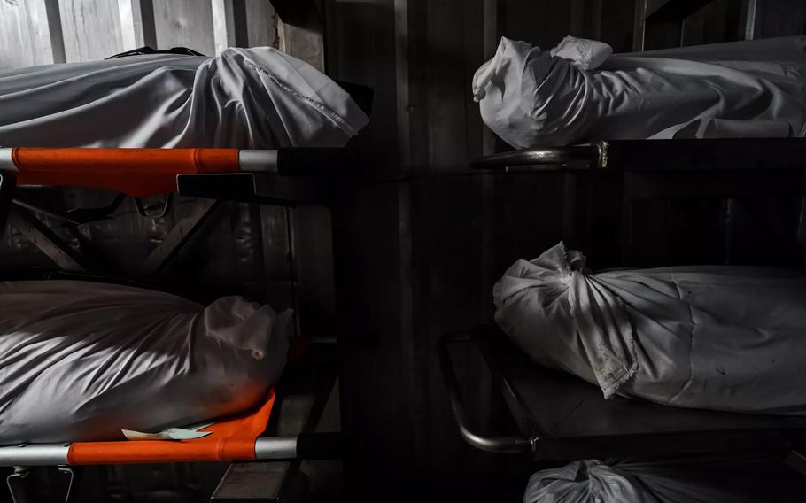 Bodies recovered after Hamas militants’ Oct. 7, 2023, attack are kept in cold storage at Israel’s National Institute of Forensic Medicine.