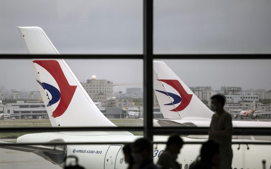 China Eastern Airlines Corp. aircraft at the Hongqiao International Airport in Shanghai, China, on Monday, Sept. 5, 2022.