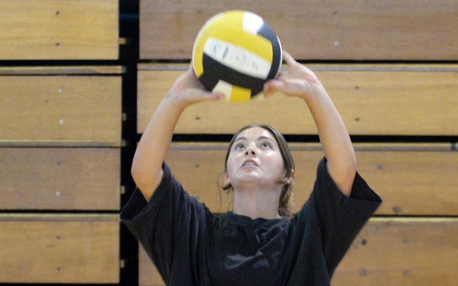 MacKenzee Flora is one of five seniors on Kadena's volleyball team, three of them returners, including Flora.