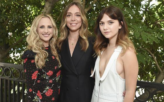 Actress Marlee Matlin, from left, director Sian Heder and actress Emilia Jones pose for a photo to promote the film "CODA" on Friday, July 30, 2021, at The London Hotel in West Hollywood, Calif. 