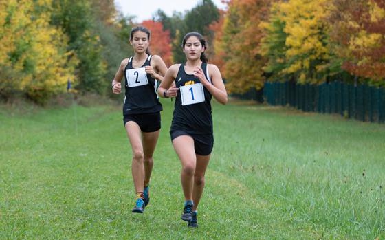 Sisters Vanessa Alder, right, and Lily Alder transferred into Stuttgart before the school year began and are expected to battle it out for the girls title at the DODEA-Europe cross country championships on Saturday at Baumholder, Germany.