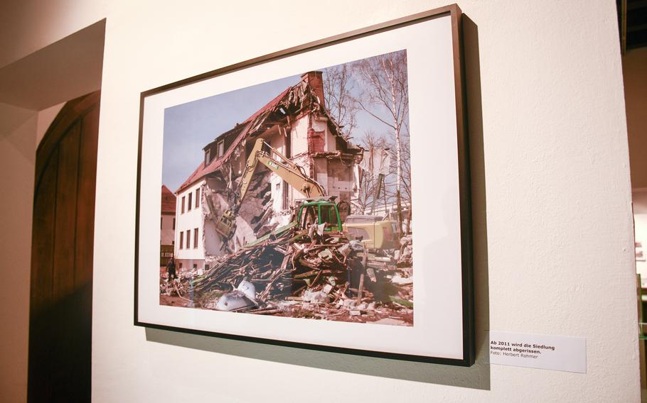 The American homes at Fliegerstrasse were demolished in 2011, as seen in this photo on display by Herbert Rohmer.