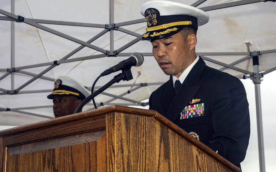 Cmdr. Kenji Igawa, seen here Dec. 1, 2022, was relieved as skipper of the guided-missile destroyer USS Howard due to a "loss of confidence in his ability to command," Thursday, Aug. 19, 2023.