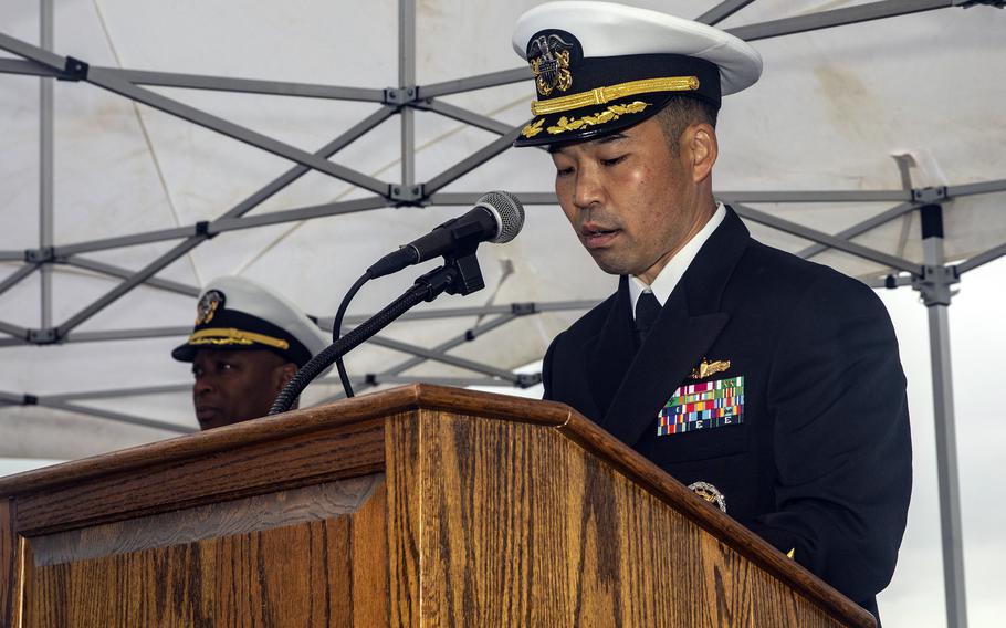 Cmdr. Kenji Igawa, seen here Dec. 1, 2022, was relieved as skipper of the guided-missile destroyer USS Howard due to a "loss of confidence in his ability to command," Thursday, Aug. 19, 2023.