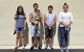 Many migrants have fallen ill and are left with limited access to health care while waiting at the U.S.-Mexico border. Soon after Rosa Viridiana Ceron Alpizar, right, and her family â€” including her brother Angel, second from right, and her partner Pablo â€” arrived at a temporary migrant shelter in Ciudad Juarez, Mexico, in June, her 9-year-old daughter and 1-year-old son got sick. (Renuka Rayasam/Kaiser Health News/TNS)