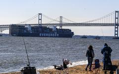 The container ship Ever Forward was finally freed Sunday morning just after 7 a.m. near Pasadena, Md., and was towed under the Chesapeake Bay Bridge. Crews unloaded 500 containers in an effort to lighten the load. 