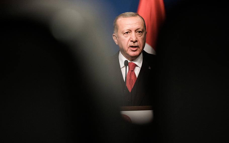 Turkish president Recep Tayyip Erdogan in Budapest on Nov. 7, 2019.