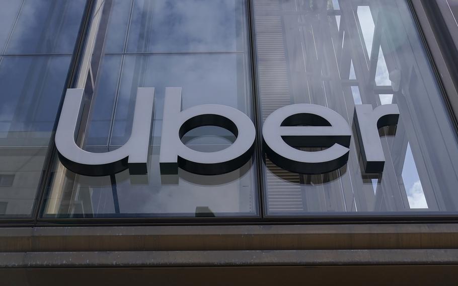 An Uber sign is displayed at the company’s headquarters in San Francisco, Monday, Sept. 12, 2022. Uber said Thursday, Sept. 15, that it reached out to law enforcement after a hacker apparently breached its network. A security engineer said the intruder provided evidence of obtaining access to crucial systems at the ride-hailing service. 