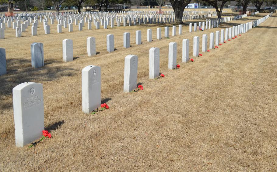 Of the 19 soldiers found guilty of mutiny and hanged following the Houston Riot of 1917, 17 are buried at Fort Sam Houston National Cemetery in San Antonio, Texas. The Department of Veterans Affairs unveiled a new sign in February 2022 that tells the story of these men. The Army on Monday reversed the convictions of 110 Black soldiers charged more than a century ago for mutiny, murder and assault in the 1917 Houston Riot. 