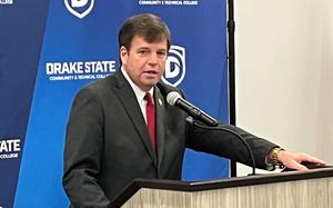 U.S. Rep. Dale Strong speaks at Drake State Community and Technical College in Huntsville. Feb. 20, 2025.