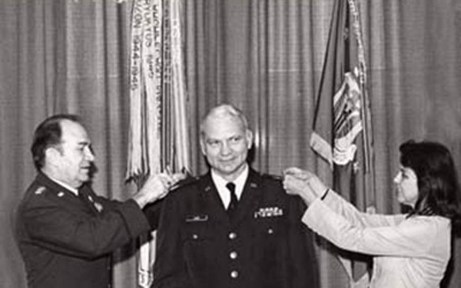 Retired U.S. Air Force Col. James Tonge is seen here getting pinned during a promotion ceremony that appeared on Berlin TV.