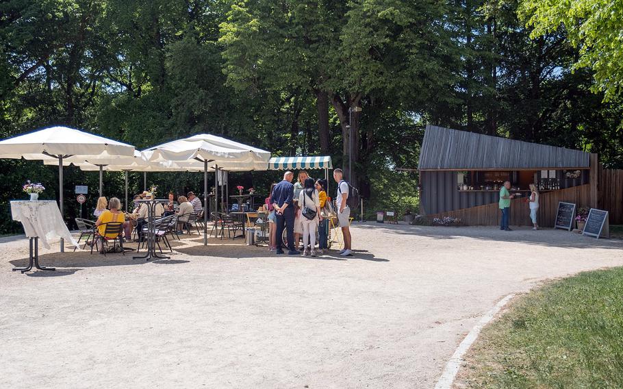 The Ludwig kiosk at Walhalla has food and drink as well as a seating area, where visitors to the monument near Regensburg, Germany, can relax. 