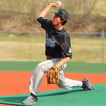 Daegu right-hander Kadin Presley delivers against Osan during Saturday's DODEA-Korea baseball game. The Cougars won 7-4.