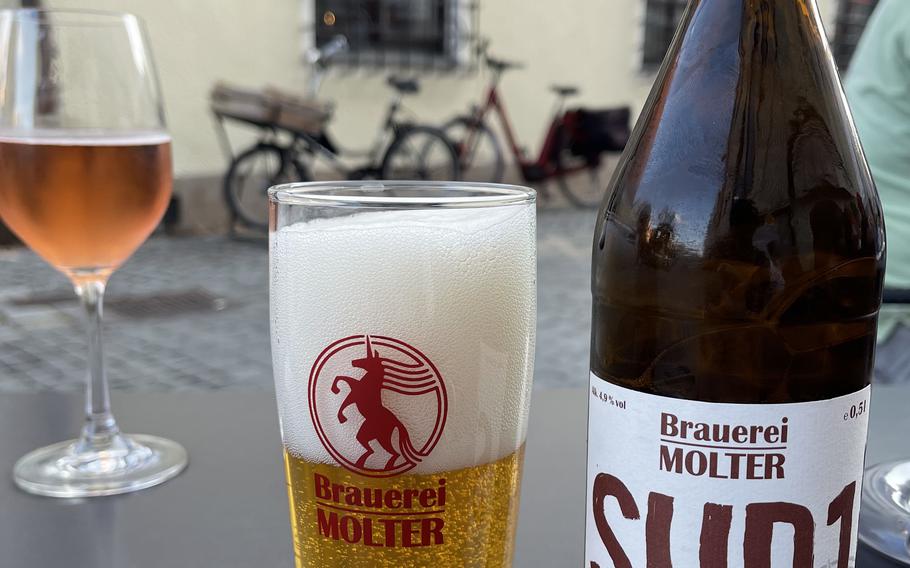 The SUD1 beer or house wine at Egon's La Bodega in Weiden, Germany, is the perfect drink to start off with.