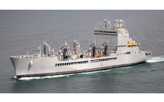 USNS Earl Warren (T-AO 207) during a testing event. The Navy accepted delivery on May 7, 2024, in San Diego following successful completion of Integrated Sea Trials.