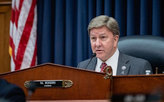 Sen. Mike Rogers, R-Ala., attends a hearing on Capitol Hill in Washington, D.C.
