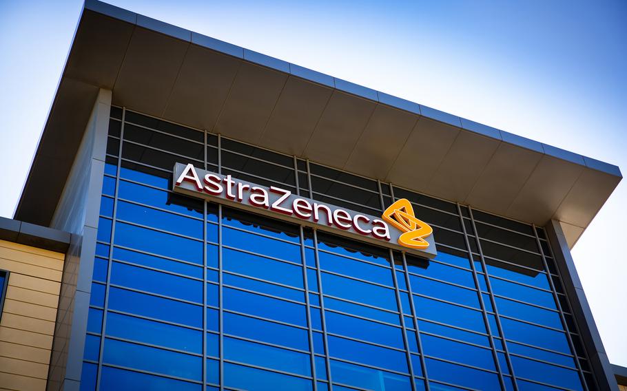 An AstraZeneca building corporate office on Feb. 24, 2021, in South San Francisco, California. (Valeriya Zankovych/Dreamstime/TNS)