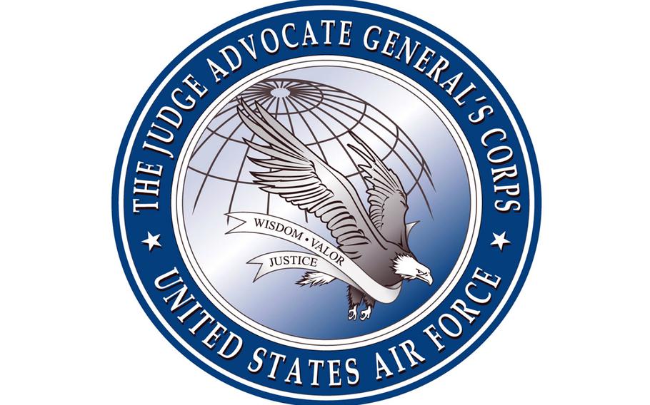 The seal of the Air Force Judge Advocate General’s Corps.