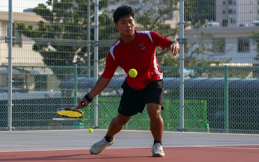 Jamesson De Borja plays tennis.