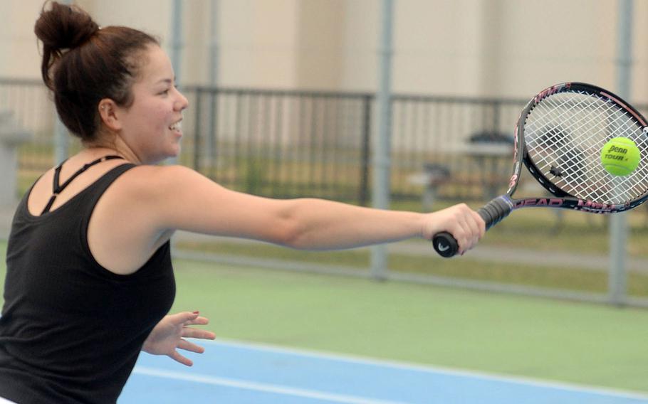 Matthew C. Perry senior Julie Apperson won the All-DODEA-Japan mixed doubles tennis title last season.