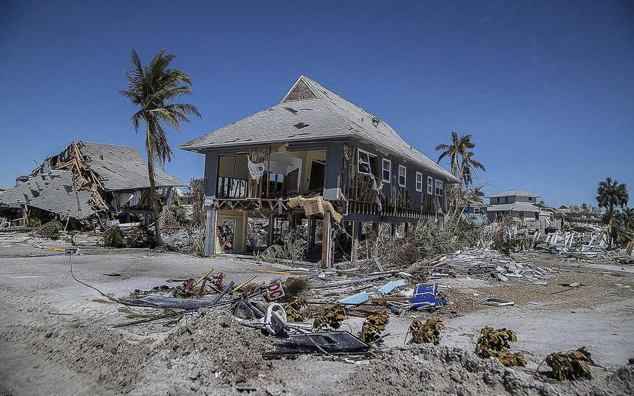 Scenes of destruction are seen on Friday September 30, 2022, in Fort Myers Beach two days after Hurricane Ian hit Florida’s west coast as a Category 4 storm.