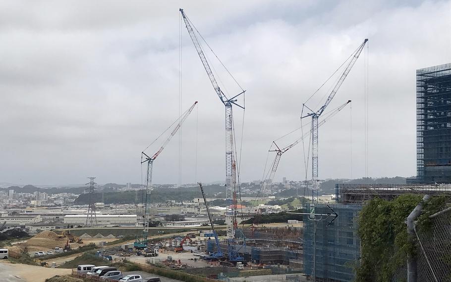 An unexploded shell from World War II's Battle of Okinawa was found in April 2023 at this construction site near Camp Foster.