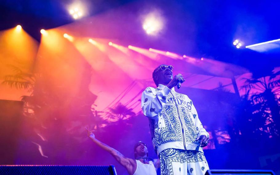 Snoop Dogg, shown Aug. 25, is scheduled to perform in Cologne, Germany, Sept. 21.