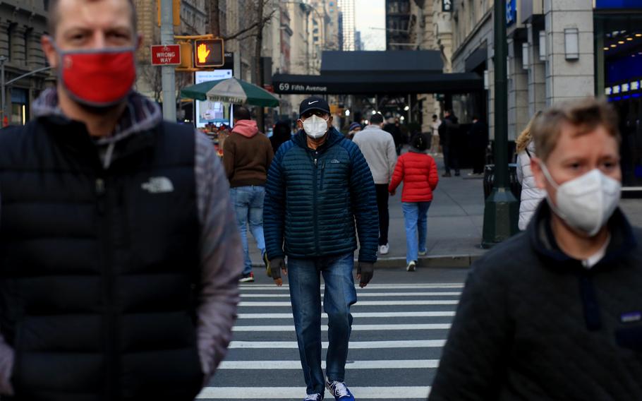 Fifth Avenue in New York City on Dec. 30, 2021. 