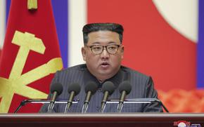 In this photo provided by the North Korean government, North Korean leader Kim Jong Un speaks during a "maximum emergency anti-epidemic campaign meeting" in Pyongyang, North Korea, Wednesday, Aug. 10, 2022. Kim has declared victory over COVID-19 and ordered an easing of preventive measures. Independent journalists were not given access to cover the event depicted in this image distributed by the North Korean government. The content of this image is as provided and cannot be independently verified. Korean language watermark on image as provided by source reads: "KCNA" which is the abbreviation for Korean Central News Agency. 