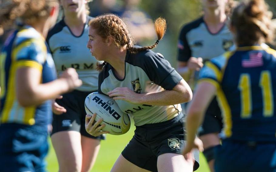 Army 1st Lt. Hailey Hodsden, seen as a cadet in an undated file photo, played on West Point’s rugby team from 2017 to 2021. Hodsden was killed Aug. 1, 2023, when a Stryker armored vehicle in which she was traveling collided with a semitruck near Tirschenreuth, Germany.