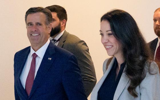 CIA Director John Ratcliffe departs a classified briefing for senators at the Capitol on Capitol Hill, Thursday, June 26, 2025, in Washington. (AP Photo/Rod Lamkey, Jr.)