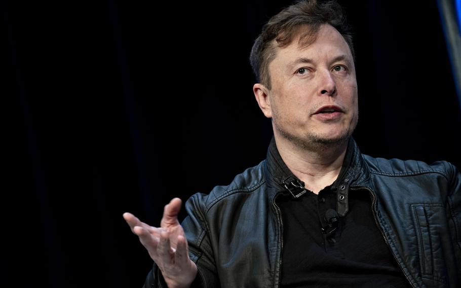 Elon Musk, founder of SpaceX and chief executive officer of Tesla Inc., speaks during a discussion at the Satellite 2020 Conference in Washington, D.C., on Monday, March 9, 2020.