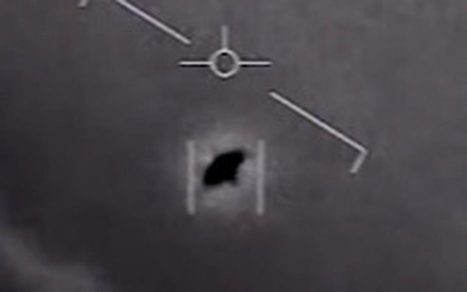 A screenshot from a Navy video published by former Blink-182 guitarist Tom DeLonge’s company “To the Stars Academy” shows what the Navy is now calling an “unidentified aerial phenomenon.”