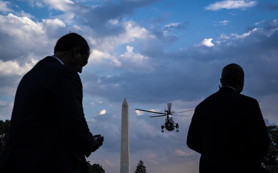 Members of the Secret Service stand guard in Washington on Sept 12, 2019.