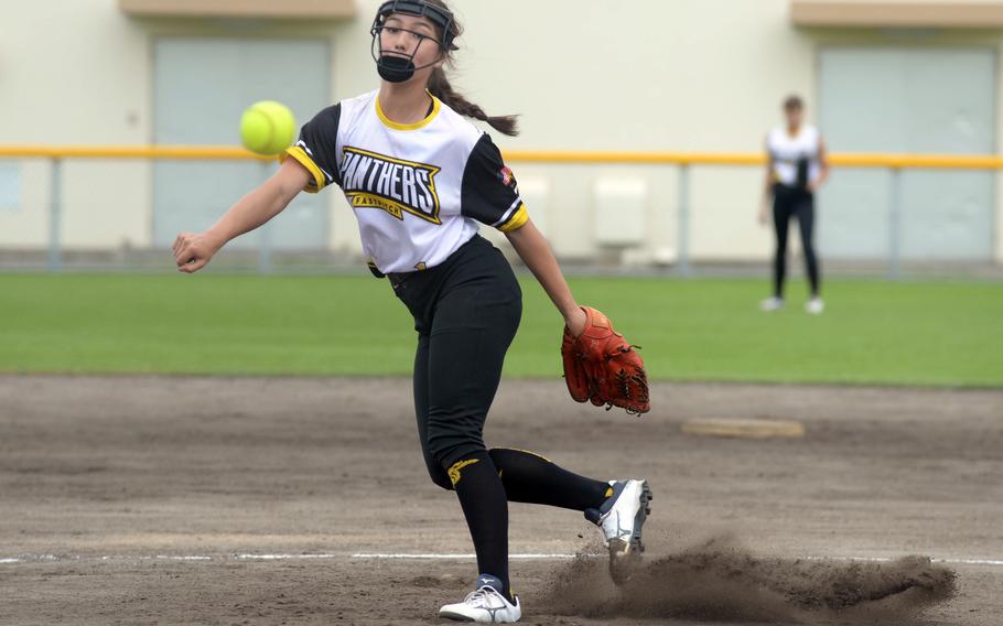 Kadena right-hander Julia Petruff got the win in Saturday's opener against Yokota.