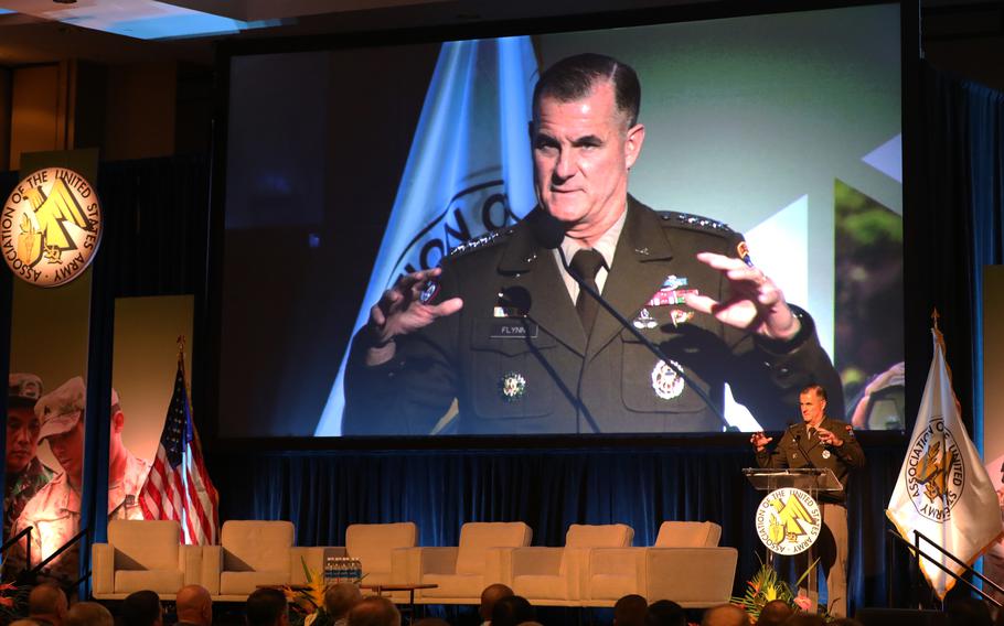 Gen. Charles A. Flynn, the U.S. Army Pacific commanding general, delivered opening remarks at the 10th Annual Land Forces Pacific Symposium and Exposition 2023, in Honolulu, Hawaii, May 16, 2023.