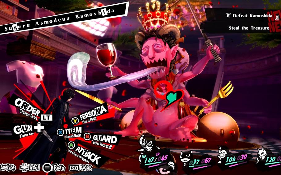 In Persona 5 Royal, a team of students known as the Phantom Thieves battle monsters.