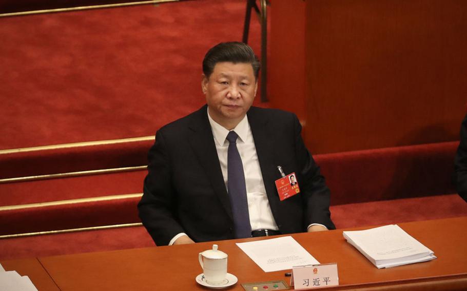 Chinese President Xi Jinping attends the opening of the National People’s Congress at The Great Hall Of The People on May 22, 2020 in Beijing, China. 