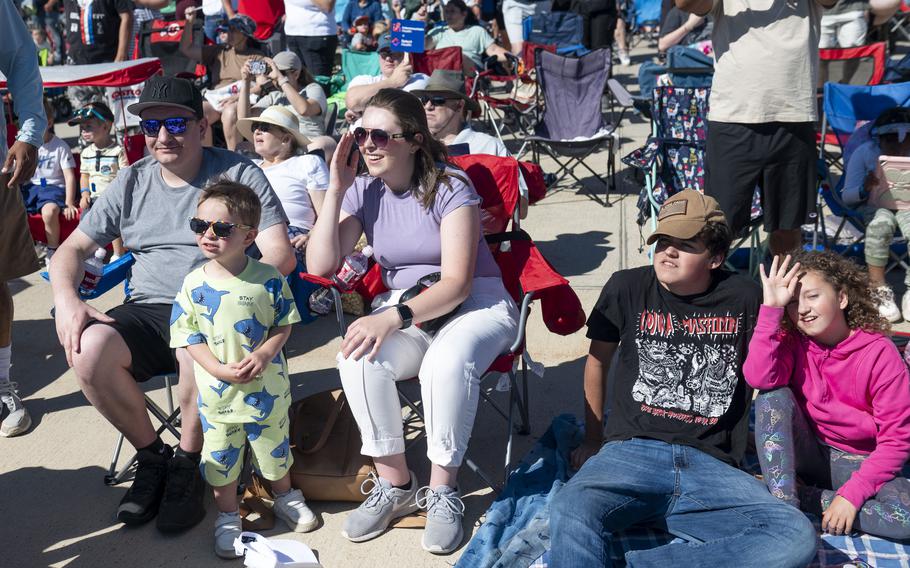Spectators gather to watch the Warriors over the Wasatch air show at Hill Air Force Base, Utah, June 29, 2024. 