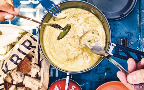 With some prep work, this caramelized shallot-cheese fondue can be enjoyed on your next camping trip. Recipe from “Cook It Wild: Sensational Prep-Ahead Meals for Camping, Cabins, and the Great Outdoors” by Chris Nuttall-Smith. 
