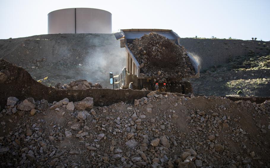A dump truck near 