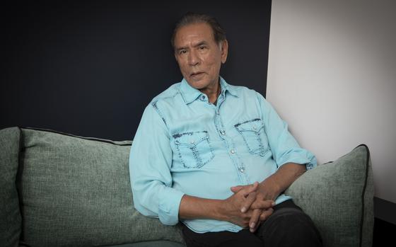 Actor Wes Studi poses for a portrait in New York on June 14, 2022, to promote his film "A Love Song."