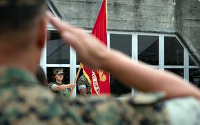 Marines take part in a rededication ceremony for the historic Zero Hangar at Marine Corps Air Station Iwakuni, Japan, June 11, 2025.