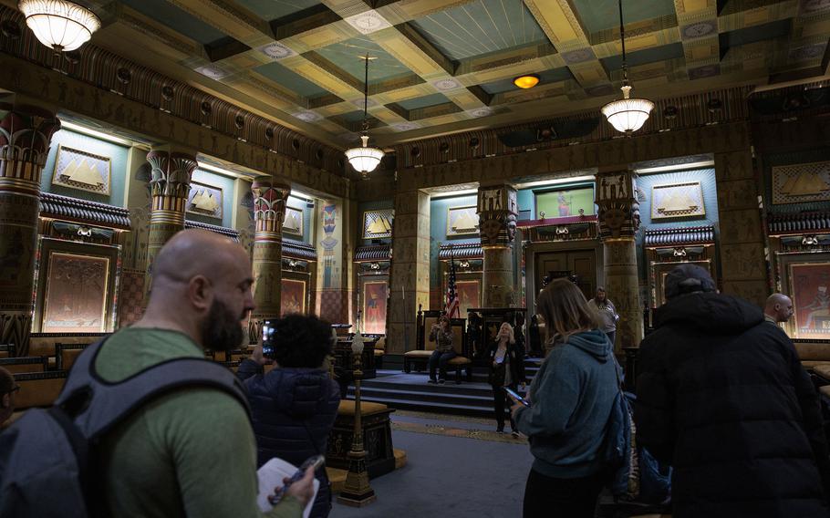 A view inside Egyptian Hall at the Masonic Temple in Philadelphia. 