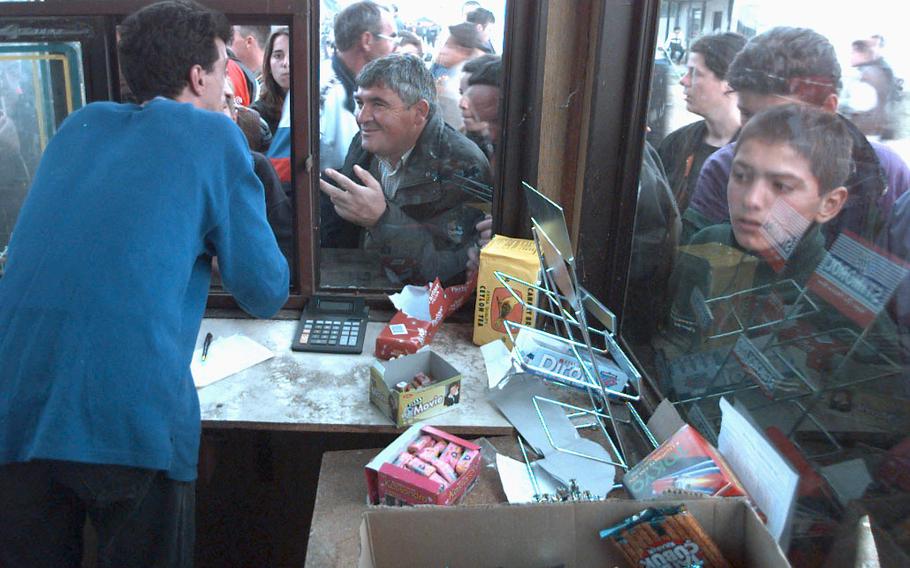 Commerce has set in at the Brazda refugee camp, as stands, selling candy, cigarettes and alcohol have appeared at the camp.