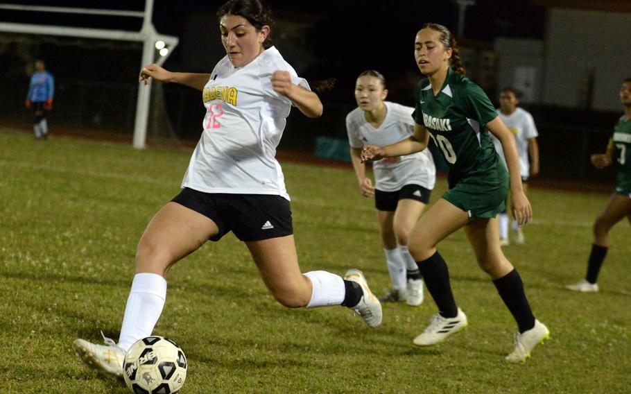 Sophia Fineman kicks the ball.